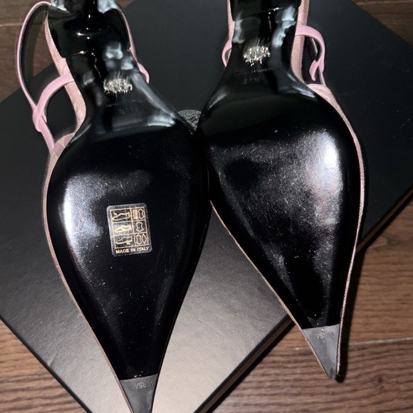 Versace Women's Pink Slingback Heels - Picture 4 of 5